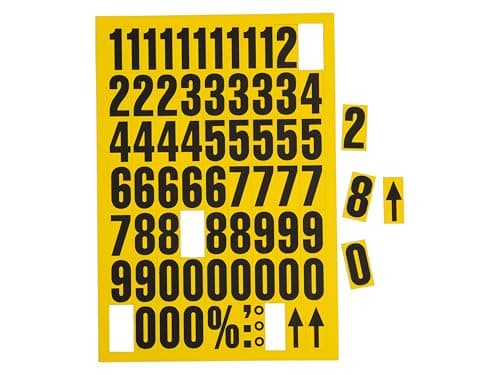 Image of Magnetic Letter and Number Sets, 43mm Tall A-Z and 0-9 Magnetic Letters and Numbers for Labeling (Yellow, Black Text, Numbers)