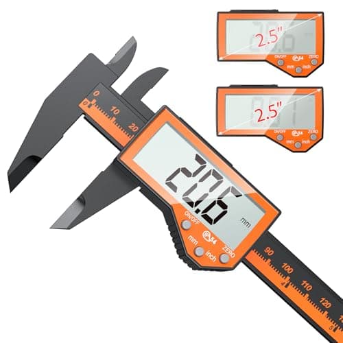 Image of Digital Vernier Caliper, Preciva 150mm Electronic Calipers Measuring Tool with LCD Screen, Lightweight Portable Precision Micrometer with Mm/Inch Conversion, Splash Resistant, Black and Orange