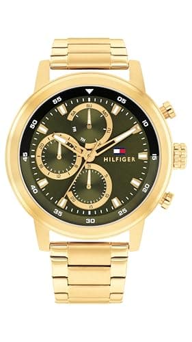 Image of Tommy Hilfiger Analogue Multifunction Quartz Watch for Men with Gold Colored Stainless Steel Bracelet - 1792216
