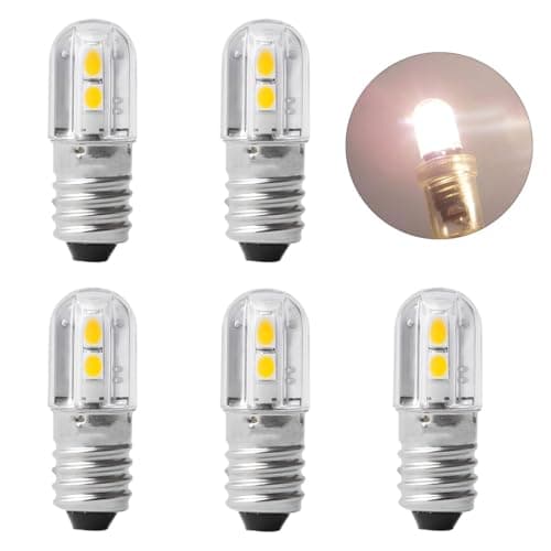Image of GERUI E10 LED Bulb, 5pcs 6V Warm White Lamp 1W 100LM 3000K, Miniature Screw Replacement Bulbs
