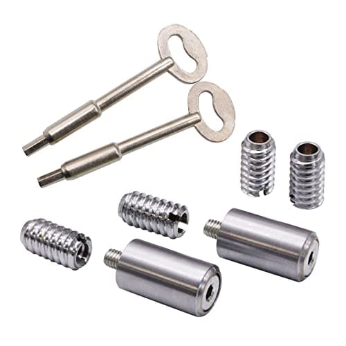 Image of EAI Sash Window Stop for Security and Ventilation | Satin Chrome | Pack of 2 Stops & 2 Keys…