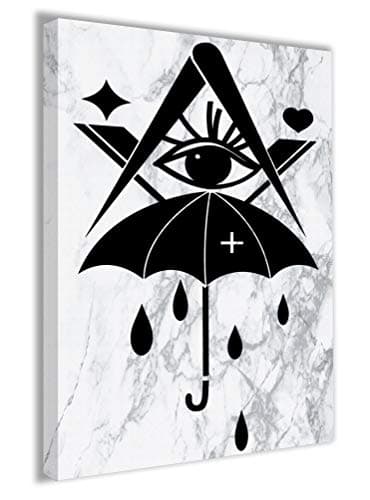 Image of Hippowarehouse All Seeing Eye Tattoo Umbrella Printed Canvas 21cmx31cm Wall Art Design Classroom Gym Room Home Office Décor