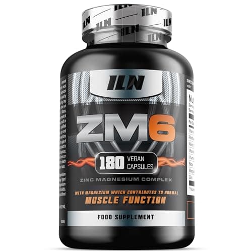 Image of ZM6 - High Strength Zinc Magnesium Supplement for Men and Women - Zinc and Magnesium Tablets for Normal Muscle Function (180 Vegan Capsules)
