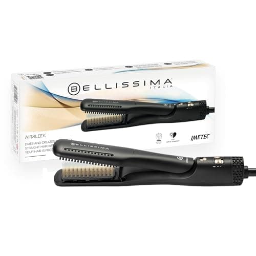 Image of Bellissima Airsleek 2-in-1 Hair Dryer and Straightener, Wet to Dry with No Heat Damage, Ceramic Plates with Keratin Coating for Frizz-Free Hair, More Shine for All Hair Types