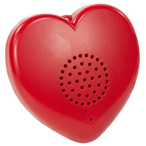 Image of Talking Products, Talking Heart Voice Recordable Sound Button, 2 Minutes. Create Your own Personalised Talking Teddy Plush Toy, Baby Heartbeat Keepsake or Valentines Day Gift (Red)