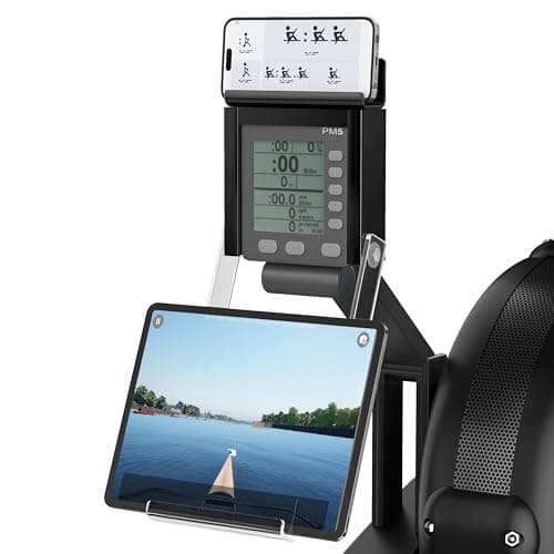 Image of Phone & Tablet Holder Compatible with Concept 2 Rowing Machine & Skierg with PM5 Monitor, Rower Accessories, 2-in-1 Phone & Tablet Mount Stand for Model D&E and Rowerg, NOT for PM3/PM4, Patent Pending
