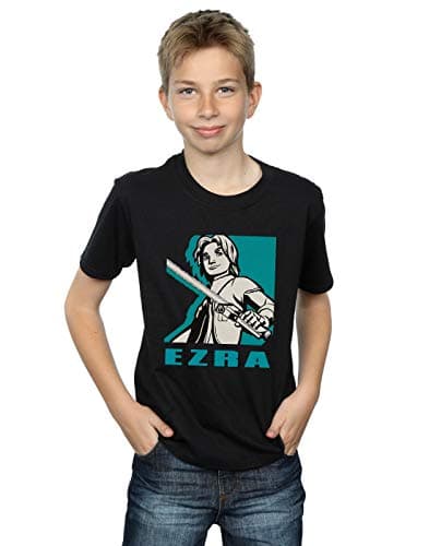 Image of Star Wars Boys Rebels Ezra T-Shirt Black 5-6 Years