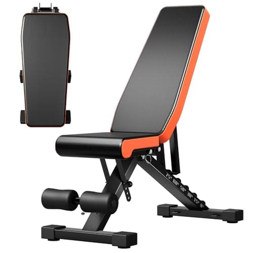 Image of Panana Foldable Weight Bench, Adjustable Workout Fitness Benches, Utility Bench Incline Decline Bench Press Weight Bench for Full Body Strength Training Home Gym