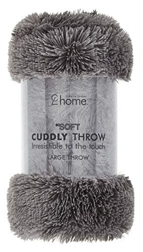 Image of Catherine Lansfield Cuddly Deep Pile 150x200cm Blanket Throw Charcoal