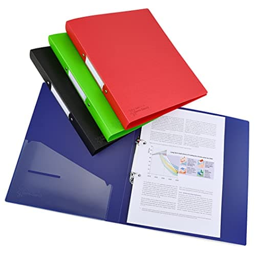 Image of Rapesco 1658 2-Ring Binder with Antibacterial Protection, 35 mm Spine, A4, Assorted Colours, Pack of 4