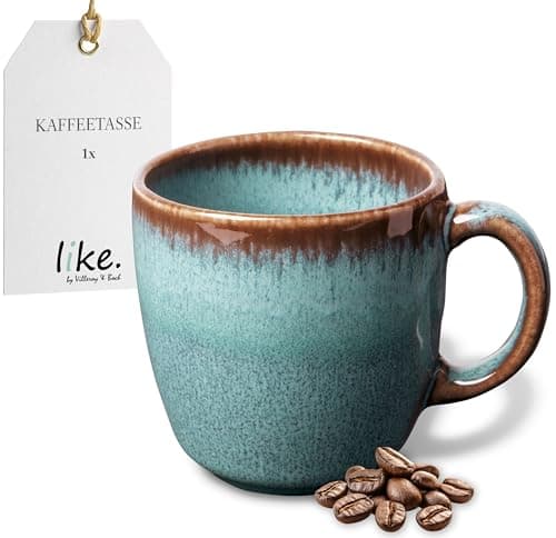 Image of like. by Villeroy & Boch - Lave Glacé Stoneware Coffee Cup, 190 ml, Dishwasher Safe, Green