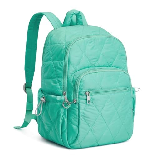 Image of G4Free Work Quilted Backpack for Women Travel Puffer Laptop Backpacks College Casual Daypack with Anti-theft Buckle(Light Green)