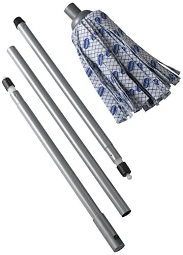 Image of Addis Cloth Mop With 3 Piece Handle In Blue, White And Grey