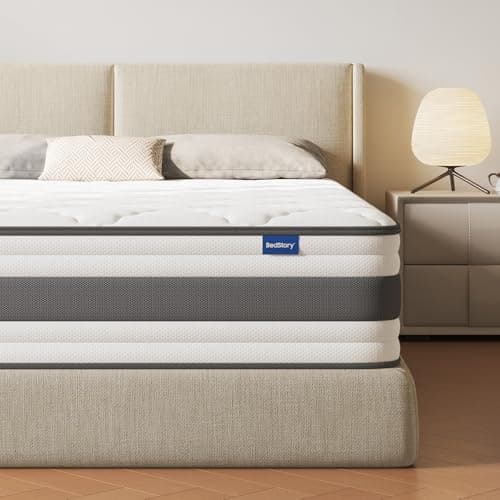 Image of BedStory King Mattrress 4FT6, 10.3 Inch Pocket Sprung Hybrid Mattress for Pressure Relief & Back Pain Relief – Medium Firm 150x200x26 cm