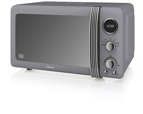 Image of Swan Products SM22030GRN Retro Digital Microwave, 20 Litre, 800 W, Grey by Swan Products