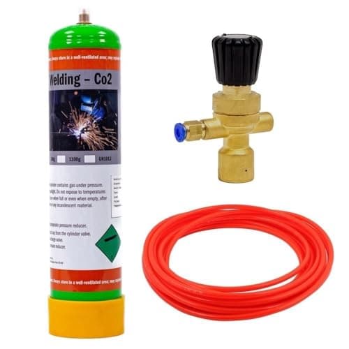 Image of Argon CO2 Disposable Gas KIT Bottle MIG TIG Welding w/Regulator + Hose (CO2 100%)