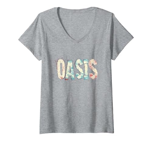 Image of Women's Nice Oasis Statement for Man and Woman V-Neck T-Shirt, Heather Grey, Medium