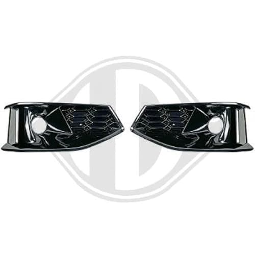 Image of DIEDERICHS 1020242 Bumper grill for Audi A4 B9 Saloon Front, Black-painted, Glossy