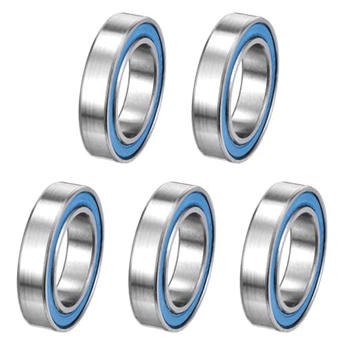 Image of sourcing map 5 Pcs 6802-2RS Deep Groove Ball Bearing, 15x24x5mm Double Rubber Sealed and Pre-Lubricated, Chrome Steel Micro Bearings, (ABEC7, Z4 Low Noise)