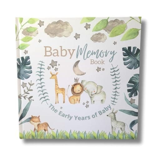 Image of Baby Milestone Book - Memory Book - Baby Gift - First Year Milestone Hardback Book - Gloss Hardback New Baby Journal