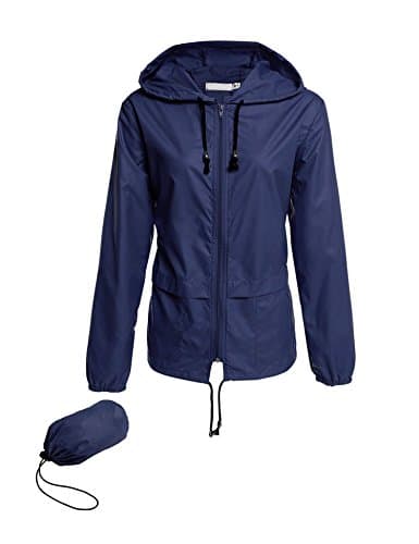 Image of Lomon Summer Jackets for Women Supper Ligthtweight Outdoor Coats Ideal for Walking Hiking Cycling Running Navy Blue S