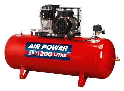 Image of Sealey Sac1203B Compressor 200Ltr Belt Drive 3Hp with Cast Cylinders