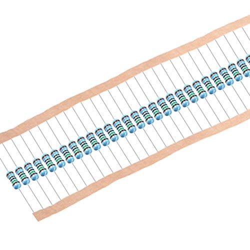 Image of sourcing map 50Pcs 1.5K Ohm Resistor, 1/2W 1% Tolerance Metal Film Resistors, Lead, 5 Bands for DIY Electronic Projects and Experiments