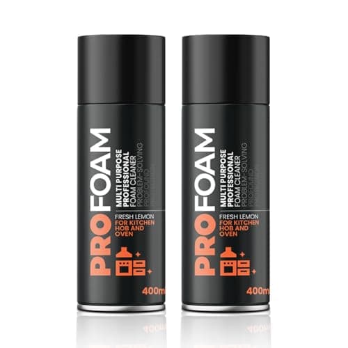 Image of Profoam Oven, Grill & Barbecue Cleaner. Heavy Duty Oven Cleaner & Degreaser. Removes Baked On Food and Burnt In Grease Fast. (400ml) Foam Spray. Made In The UK. (PACK OF TWO)