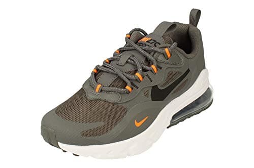 Image of NIKE Air Max 270 React GS Running Trainers CZ4197 Sneakers Shoes (UK 3 US 3.5Y EU 35.5, Iron Grey Black Total Orange 001)