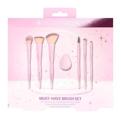 Image of Brushworks Must-Have Brush Set – Essential Makeup Brush & Sponge Kit for Flawless Face & Eye Application, Ultra-Soft Vegan Friendly Tools Suitable for Liquid, Cream & Powder Products