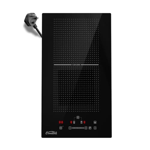 Image of COVERCOOK 2-Zone Induction Hob with Plug,2800W Induction Cooktop with Touch Control,30cm Electric Hob with Flex Zone,9 Power Levels,Boost,Child Lock,Timer Function