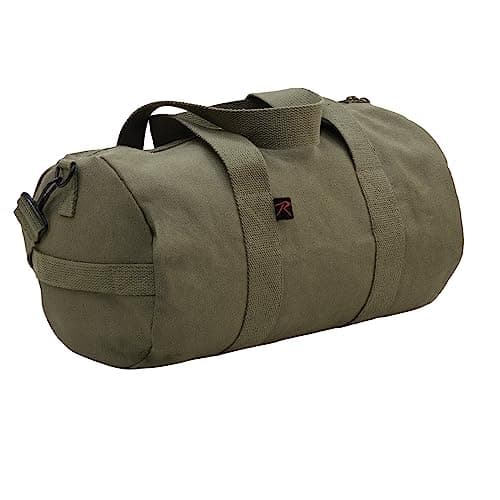 Image of Rothco Heavy-Duty Canvas Shoulder Duffle Bag - Rugged Travel Gym Gear Equipment Bag, Olive Drab, 15 Inches
