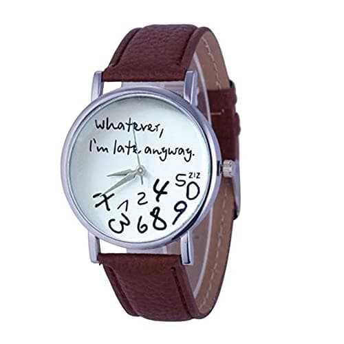 Image of Women's Casual Quartz Leather Strap Watch Analog Wrist Watch Fashion Watch Leather Elegant Women Watches Ladies Business Wristwatch Watch for Small Wrist Men (Brown, One Size)