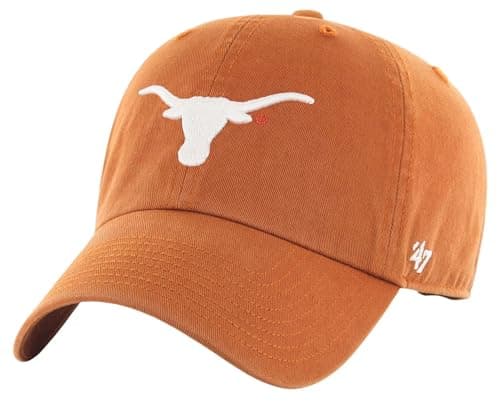 Image of 47 NCAA Unisex-Adult Clean Up Adjustable Hat Cap One Size, Texas Longhorns - Orange, One Size