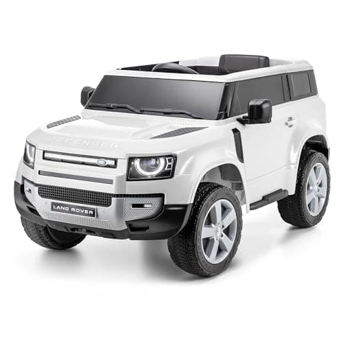 Image of Xootz Land Rover Defender Electric Ride-On Car Battery Powered Kids Toy with Music, Lights and Opening Boot, Ages 2+, White