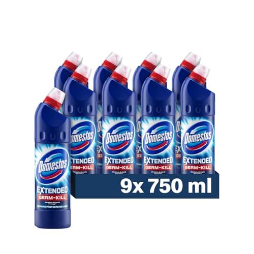 Image of Domestos Original Bleach Kills 99.9% Bacteria and Virus 9 X 750ml