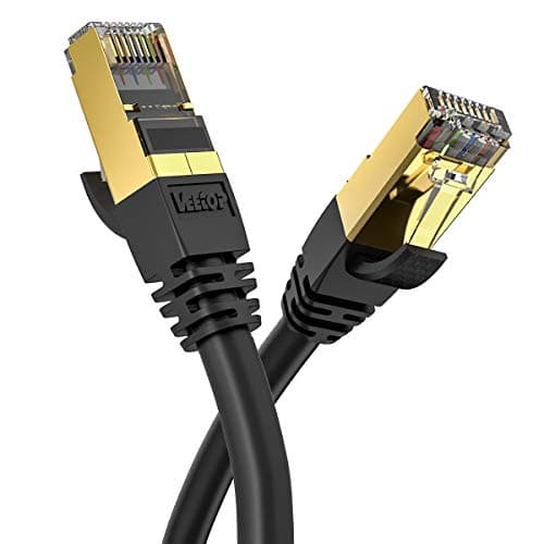 Image of Veetop 5m/16ft CAT8 Ethernet Cable 40Gbps 2000Mhz High Speed Gigabit SFTP Lan Network Internet Cables with RJ45 Gold Plated Connector for Use of Smart Office Smart Home System iOT Gaming(1 Pack