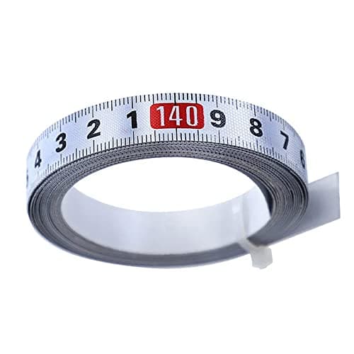 Image of 1 to 3M Self Adhesive Measuring Tape Stainless Steel Miter Tape Measure for T-Track, Router, Table Saw, Mitre Saws, T-Rails, Band Saws, Woodworking Tools, Sewing Machines - Right To Left (2 Meter)