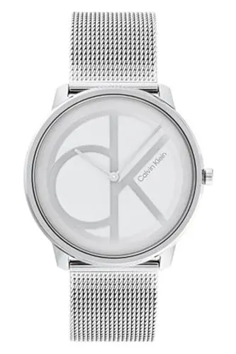 Image of Calvin Klein Analogue Quartz Watch for Men and Women Iconic MESH - 40MM Collection with Silver Stainless Steel Mesh Bracelet - 25200027