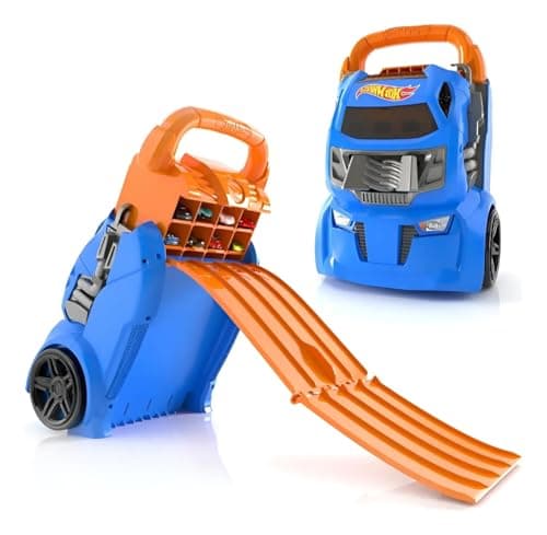 Image of Hot Wheels Car Case Launcher I Stores up to 20 cars I 2-in-1 storage and launcher that connects to other setsI For Kids 3 Years & Up I (Cars not included)