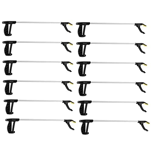 Image of Straame Garden | Litter Picker Grab & Grip Reaching Litter Rubbish Pick Up Tool | Leaf Grabber Stick | Multiuse Grabber Light Items (Standard Pick Up Tool Pack of 12)