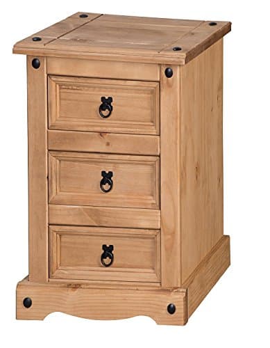 Image of Mercers Furniture COR109 Corona 3 Drawer Bedside - Brown