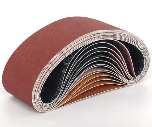 Image of Aucenix 14Pcs Sanding Belts for Sander: 75 X 533 mm Sander Belts with Assorted Grits (60/80/120/180/240/400/600) - Abrasive Belts for Wood Paint Metal Sanding Polishing (14Pcs - 75 x 533 mm)