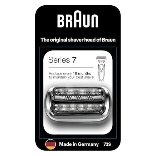 Image of Braun Series 7 Electric Shaver ORIGINAL Replacement Head, Easily Attach Your New Shaver Head, Compatible With New Generation Series 7 Shavers, 73S, Silver