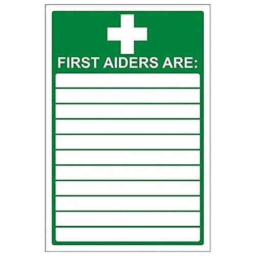 Image of V Safety First Aiders Sign - 200mm x 300mm - 2mm Rigid Plastic