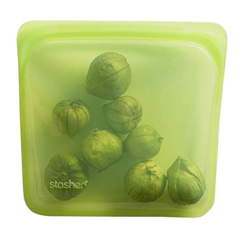 Image of Stasher Silicone Reusable, Sandwich (Lime) | Food Meal Prep Storage Container | Lunch, Travel, Makeup, Gym Bag | Freezer, Oven, Microwave, Dishwasher Safe, Leakproof, 15 Fluid_Ounces