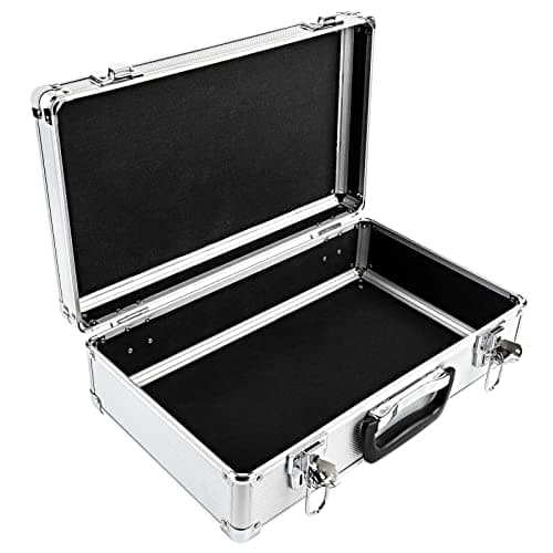 Image of Youyijia Flight Case 40X24X12.5Cm Toolbox Lockable Tool Case Aluminium Box Tool Cases Hard Key Secured Camera Case Silver Tool Storage Case for Storage Transportation