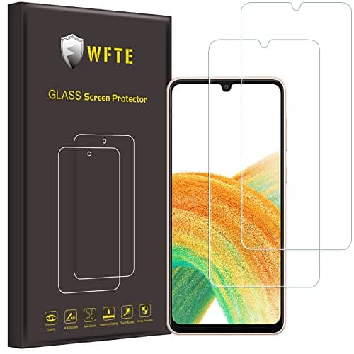 Image of WFTE [2-Pack Screen Protector for Samsung Galaxy A33 5G/A31,Anti-Scratch,High Transparency,Anti-fingerprint,Bubble-Free,Dust-Free Premium Screen Protector Tempered Glass For Samsung Galaxy A33 5G/A31