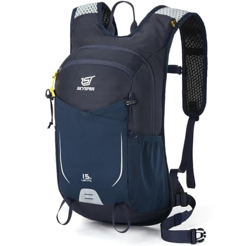 Image of SKYSPER 15L Hiking Backpack Small Travel Daypack Breathable Lightweight Day Hike Rucksack with Shoulder Pocket Women Men(Navyblue)
