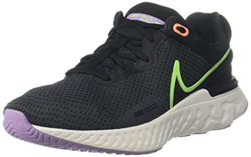 Image of NIKE DD0490-005 React Miler 3 Sneaker Adult Anthracite/Ghost Green-Black-White 8